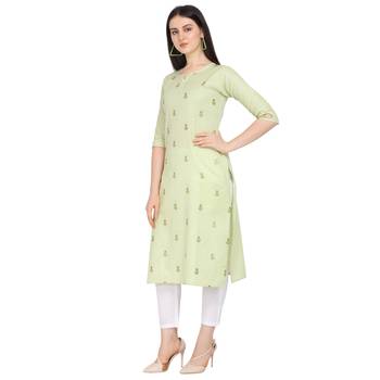 Green printed cotton kurtas-and-kurtis 2