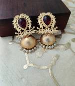 Ethnic Marron Stone Jhumka