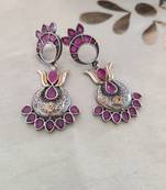 Ruby Pink Antique Earrings