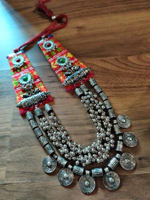 Tribal Women SilverPlated Fabric Jewellery 2