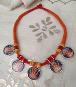 Women TempleJewellery Ganpati Photoframe Pendant Necklace