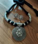 Black Ganpati Necklace set