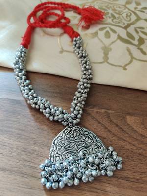 Red Ghunghuru Tribal Necklace 1