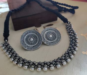 Silver plated choker set women 1