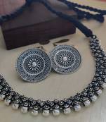 Silver plated choker set women