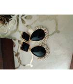 Black Stone Dangling Earrings