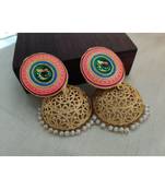Multicoloured Peacock Gold plated jhumka