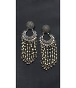 long White Pearl Antique silver Earrings