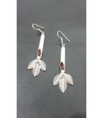 Pink stone leaf Earrings