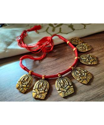 Beautiful Ganpati Pendant Gold Plated Necklace 1
