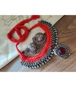 Maroon Stone Kolhapuri Necklace set