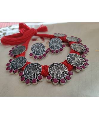 Lotus Multi Pendant Necklace set with pink Kundan stone 1