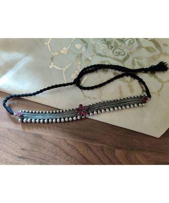Antique silver kundan choker set 1