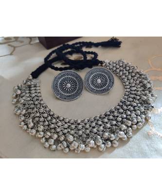 Gorgeous Choker Set silver plated women 1