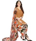 beige Synthetic printed soft dress material