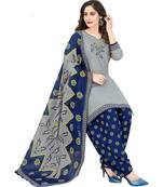 grey Synthetic printed soft dress material