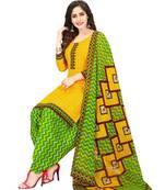 yellow Synthetic printed soft dress material