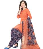 peach Synthetic printed soft dress material