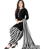 black Synthetic printed soft dress material