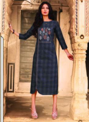 Light Black Cotton Short Kurtis 1