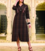 Brown Cotton Short Kurtis