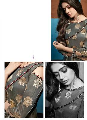 Grey Jacquard Pakistani Kurtis 2