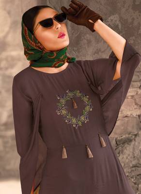 Coffee Georgette Pakistani Kurtis 2