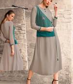 Grey Georgette Pakistani Kurtis
