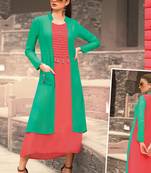 Green Georgette Pakistani Kurtis