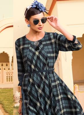 Multicolor Rayon Pakistani Kurtis 3
