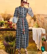 Black Cotton Ethnic Kurtis