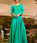 Turquoise Viscose Pakistani Kurtis