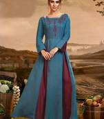 Aqua Blue Viscose Pakistani Kurtis