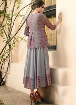 Grey Rayon Long Kurtis 2