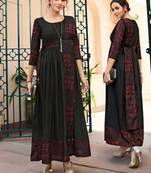 Black Rayon Long Kurtis