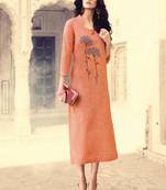 Dark Peach Cotton Kurtas And Kurtis