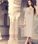 Cream Cotton Kurtas And Kurtis