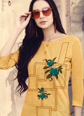 Yellow Cotton Kurtas And Kurtis 2