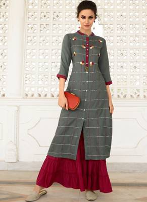 Grey Rayon Kurtas And Kurtis 1