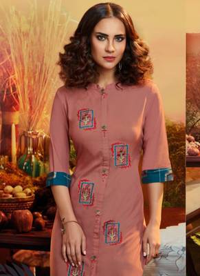 Dark Pink Rayon Kurtas And Kurtis 2