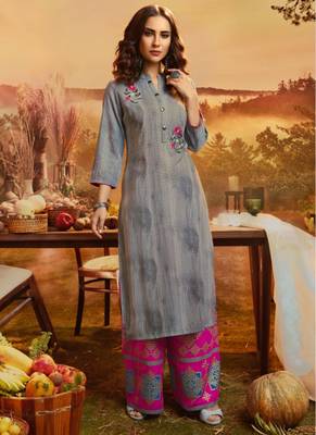 Grey Rayon Kurtas And Kurtis 1