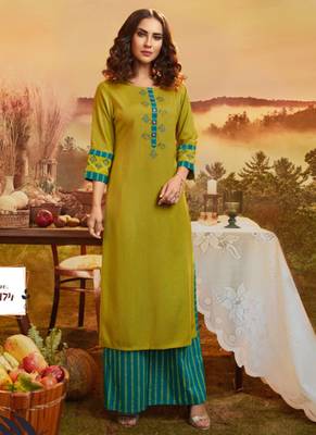 Olive Rayon Kurtas And Kurtis 1
