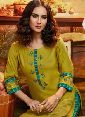 Olive Rayon Kurtas And Kurtis 2