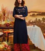Navy Blue Rayon Kurtas And Kurtis