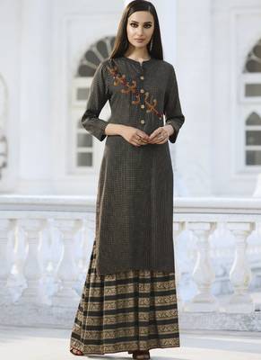 Black Rayon Kurtas And Kurtis 1
