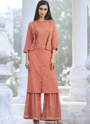 Peach Rayon Kurtas And Kurtis 1