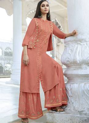 Peach Rayon Kurtas And Kurtis 2