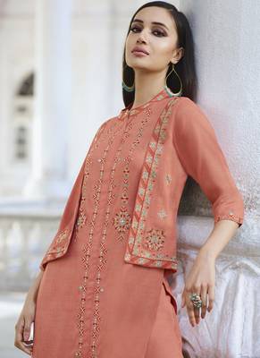 Peach Rayon Kurtas And Kurtis 4