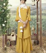 Yellow Silk Blend Kurtas And Kurtis
