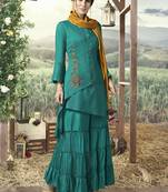 Teal Silk Blend Kurtas And Kurtis